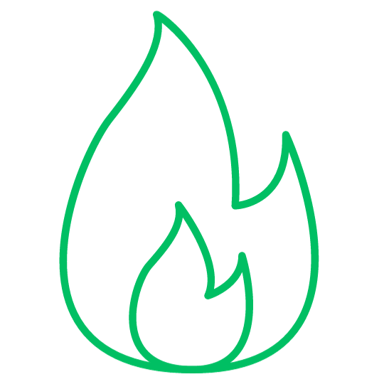 Flame icon green