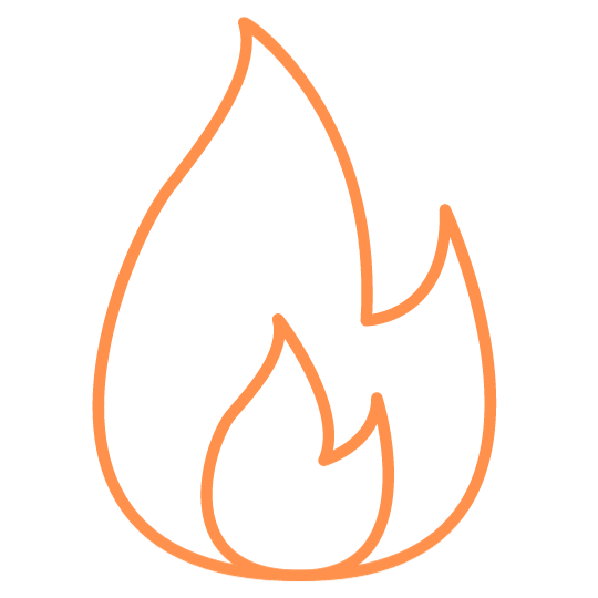 Flame icon orange