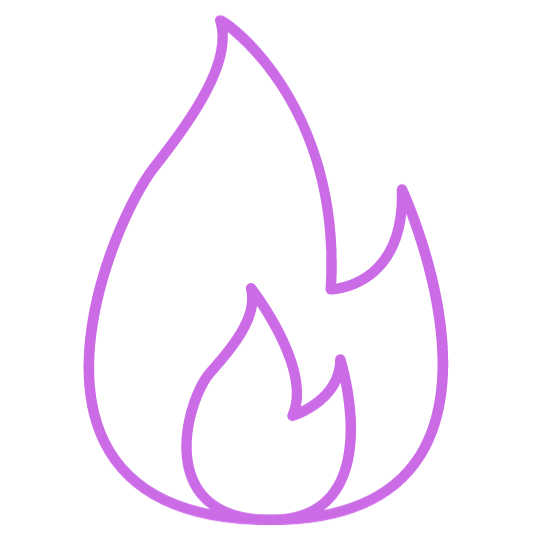 Flame icon purple